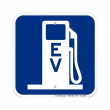 Electric Vehicle Sign: EV Electric Vehicle Charging Station Symbol 