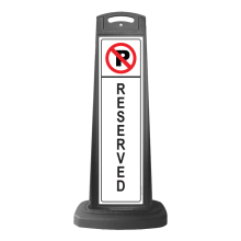 Black Reflective Vertical Sign Panel w/Base Option - No Parking Reserved