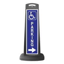 Black Reflective Vertical Sign Panel w/Base Option - Handicap Parking
