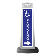 White Reflective Vertical Sign Panel w/Base Option - Handicap Parking
