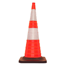 36" Reflective Collapsible Pop Up Traffic Cone w/LED Light  (Pack of 5)