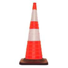 36" Reflective Collapsible Pop Up Traffic Cone w/LED Light (Pack of 5)