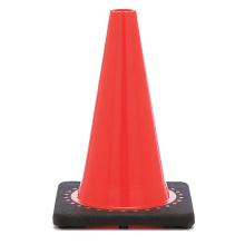 Govt Agency 12" Orange Traffic Cone, 1.5 lb Black Base 