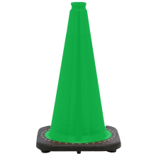 18" Kelly Green Traffic Cone, 3 lb Black Base