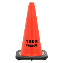 FREE STENCIL 18" Orange Traffic Cone, 3 lb Black Base