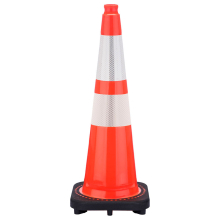 28" Slim Orange Traffic Cone, 5.5 lb Black Base, w/ 6" & 4" 3M Reflective Collar
