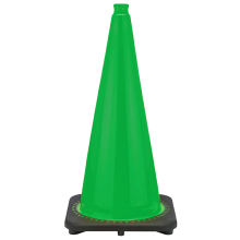 28" Kelly Green Traffic Cone, 7 lb Black Base