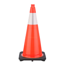 28" Orange Traffic Cone, 7 lb Black Base, w/6" Reflective Collar