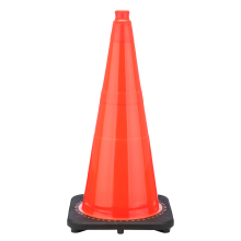 28" Orange Traffic Cone, 7lb Black Base