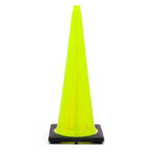 Del Taco 36" Lime Green Traffic Cone, 10 lb Black Base - Del Taco 4 pack