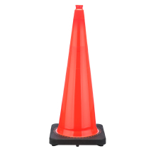 36" Orange Traffic Cone, 12 lb Black Base 