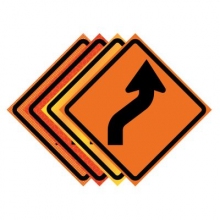 36" x 36" Roll Up Traffic Sign - Reverse Curve Right Symbol