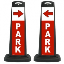 Black Reflective Vertical Sign Panel w/Base Option - Park & Arrow