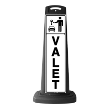 Black Reflective Vertical Sign Panel w/Base Option - Valet with Keys