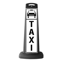 Black Reflective Vertical Sign Panel w/Base Option - Taxi 