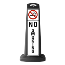 Black Reflective Vertical Sign Panel w/Base Option - No Smoking