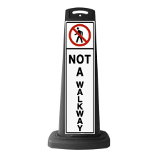 Black Reflective Vertical Sign Panel w/Base Option - Not A Walkway