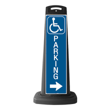 Black Reflective Vertical Sign Panel w/Base Option - Handicap Parking