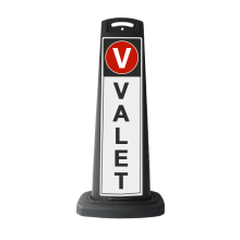 Black Reflective Vertical Sign Panel w/Base Option - Valet 