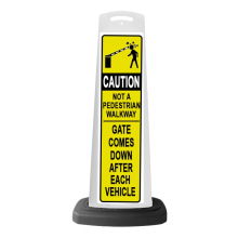 White Vertical Sign Panel w/Base Option - Caution Not a Walkway