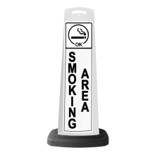 White Vertical Sign Panel w/Base Option - Smoking Area