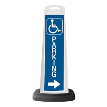White Reflective Vertical Sign Panel w/Base Option - Handicap Parking