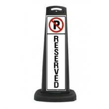 Black Reflective Vertical Sign Panel w/Base Option - No Parking Reserved
