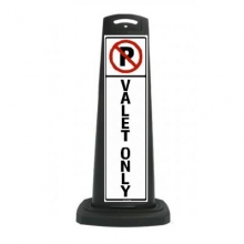 Black Reflective Vertical Sign Panel w/Base Option - No Parking Valet Only