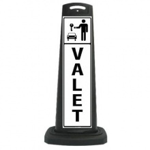 Black Reflective Vertical Sign Panel w/Base Option - Valet with Keys
