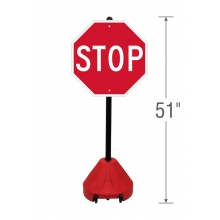 24" Stop Sign on Rolling Stand w/46" Pole