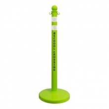 2.5" School Safety Green Plastic Stanchion with Reflective Stripe & School Crossing Decal
