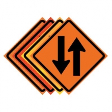 48" x 48" Roll Up Traffic Sign - Two Way Traffic Symbol