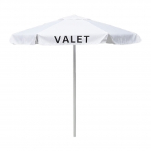Valet White Podium Aluminum Frame Umbrella