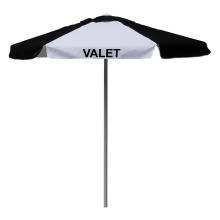 Valet Podium Aluminum Frame Umbrella - Black & White