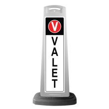 White Reflective Vertical Sign Panel w/Base Option - Valet 