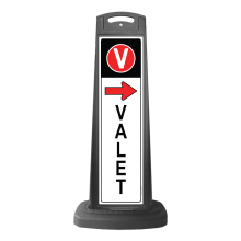 Valet Black Vertical Panel w/Red Arrow - Right or Left Traffic Direction