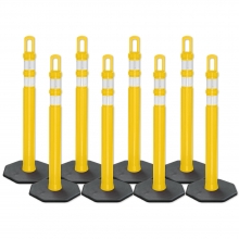 Arch-Looper Premium 42" Yellow Delineator Post with Base- Pack of 400 - Free Shipping