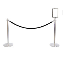 Crown Top Classic Stanchion with Velour Rope and Sign Kit