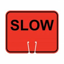 Traffic Cone Sign - SLOW