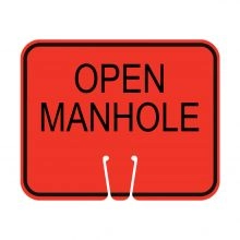 Traffic Cone Sign - OPEN MANHOLE