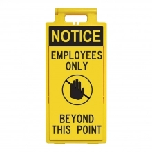 Lamba Floor Stand - Notice Employees Only Beyond This Point