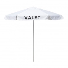 Valet White Podium Aluminum Frame Umbrella