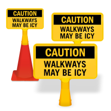 ConeBoss Sign: Caution - Walkways May Be Icy
