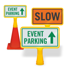 ConeBoss Sign: Event Parking (Front)/Slow (Back)