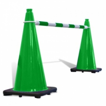 Retractable Cone Bar Green & White - Pack of 20   