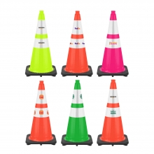 28" Traffic Cone w/6" & 4" Reflective Collars - Custom Logo