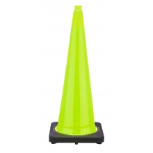 36" Lime Green Traffic Cone Black Base, 12 lbs