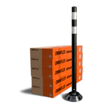 Omniflex 48 Inch Black Tubular Traffic Delineator - 50 Pack 