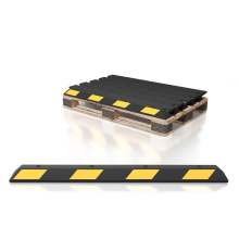 6ft Black Reflective Rubber Parking Block Bundle - 10 Pack