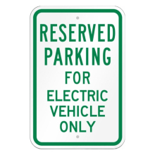 Parking Space Reserved Sign: Parking Reserved For Electric Vehicle Only